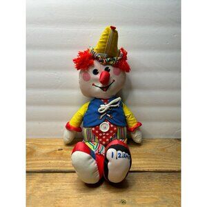 Fisher Price Clown 1984 Dress Me 17" 178 Learn To Button Lace Snap Plush Vintage